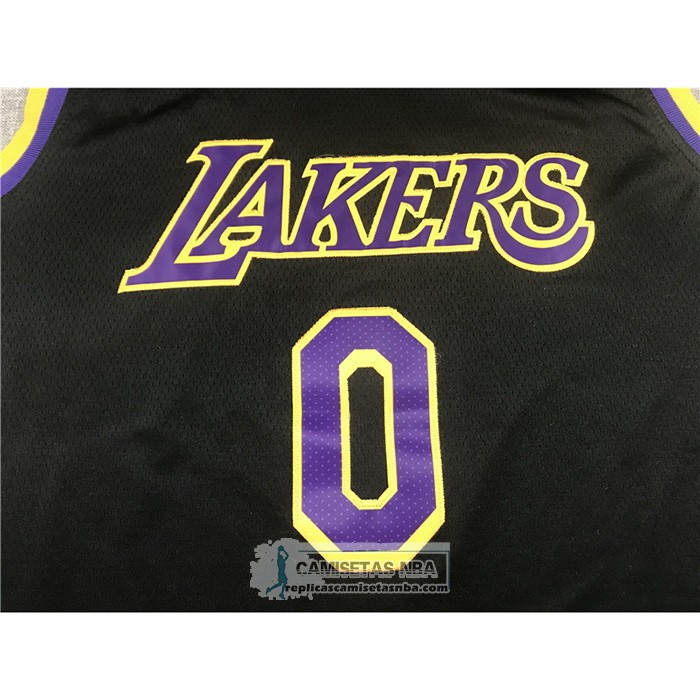 Camiseta Los Angeles Lakers Russell Westbrook NO 0 Statement 2021-22 Negro